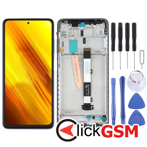 Piesa Piesa Display Cu Touchscreen Si Rama Black Xiaomi Poco X3 Nfc 25z1