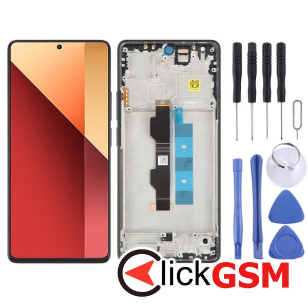 Piesa Display Cu Touchscreen Si Rama Black Xiaomi Redmi Note 13 Pro 4g 43de