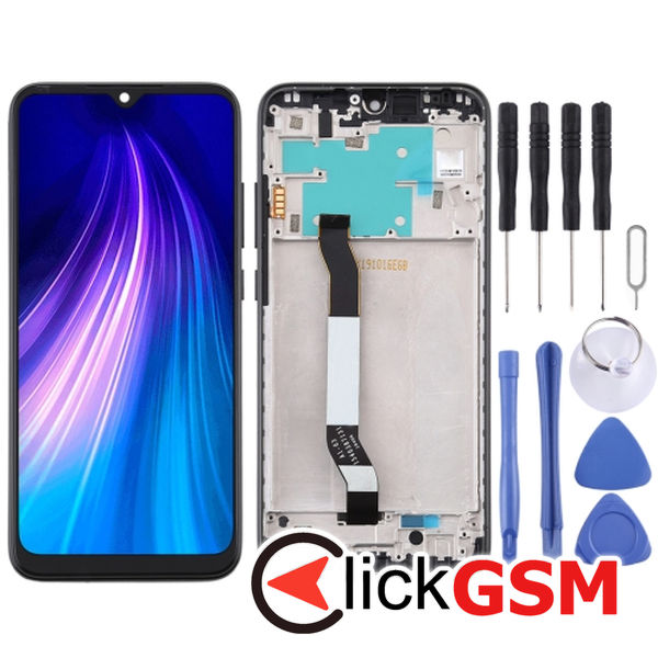 Piesa Display Cu Touchscreen Si Rama Black Xiaomi Redmi Note 8 25if