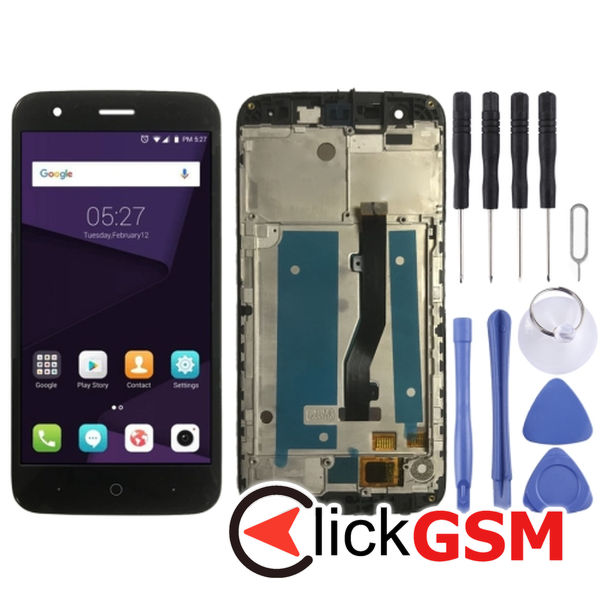 Piesa Display Cu Touchscreen Si Rama Black Zte Blade V8 Lite 1y8s