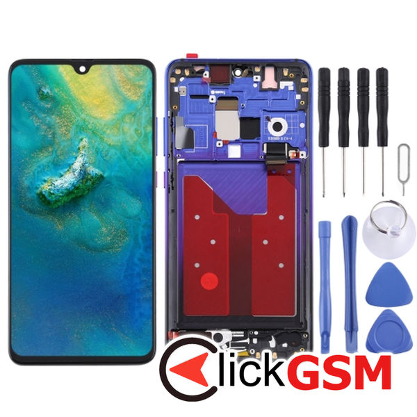 Piesa Piesa Display Cu Touchscreen Si Rama Blue Huawei Mate 20 2f7x