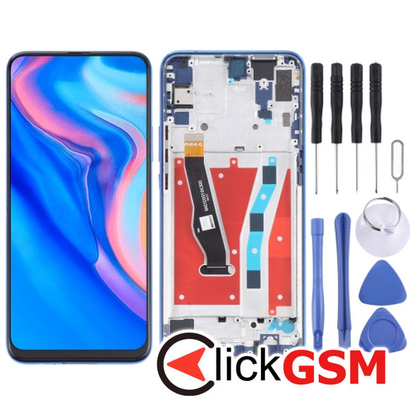 Piesa Piesa Display Cu Touchscreen Si Rama Blue Huawei Y9 Prime 2019 2c2q