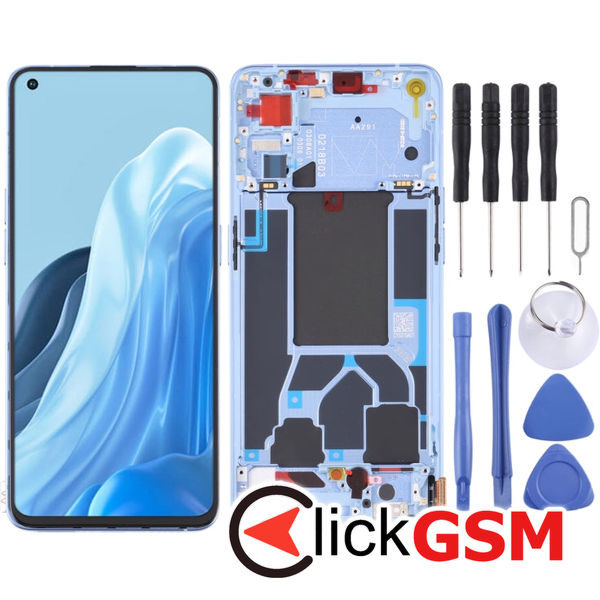 Piesa Display Cu Touchscreen Si Rama Blue Oppo Reno7 1xp4