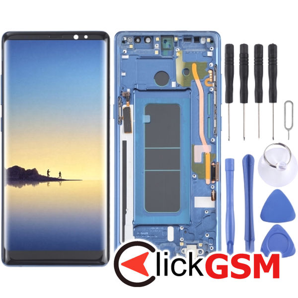 Piesa Display Cu Touchscreen Si Rama Blue Samsung Galaxy Note8 4f1y