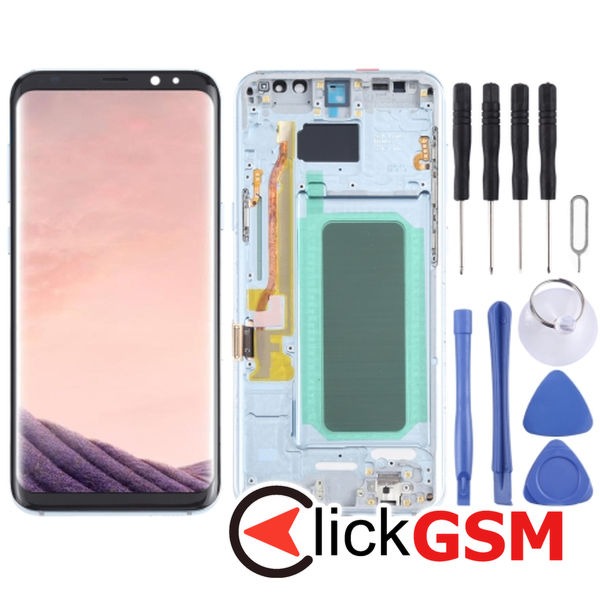 Piesa Display Cu Touchscreen Si Rama Blue Samsung Galaxy S8.plus 4f1s