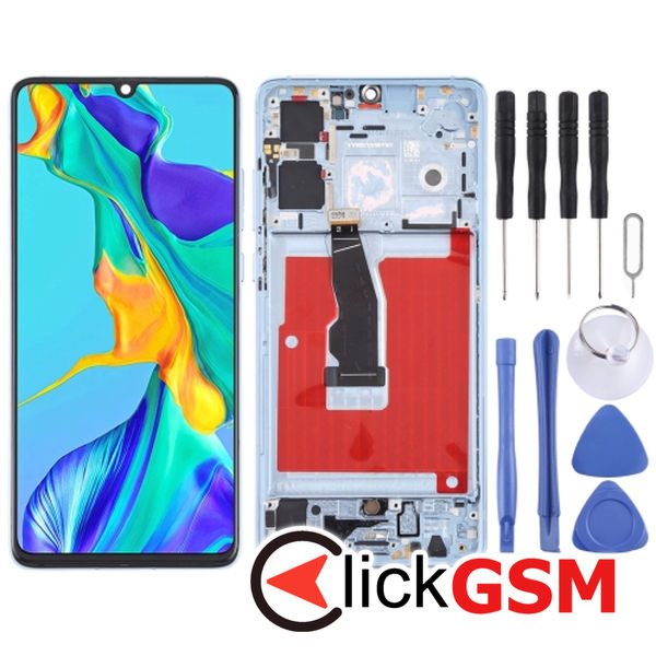 Piesa Display Cu Touchscreen Si Rama Breathing Crystal Huawei P30 2c39