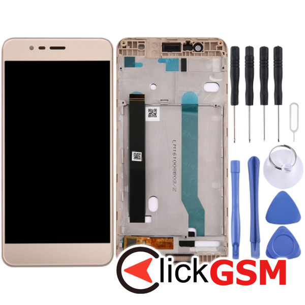 Piesa Display Cu Touchscreen Si Rama Gold Asus Zenfone 3 Max 25aa