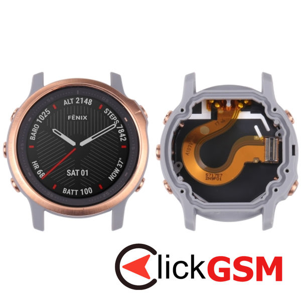 Piesa Display Cu Touchscreen Si Rama Gold Garmin Fenix 6s 30bk