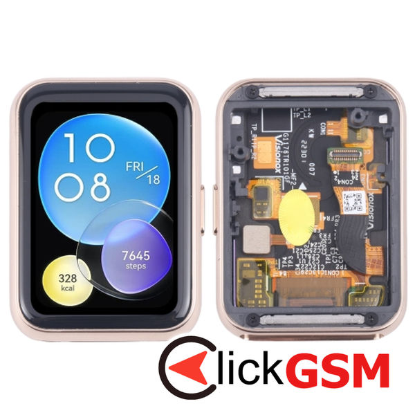 Piesa Display Cu Touchscreen Si Rama Gold Huawei Watch Fit 2 Kms