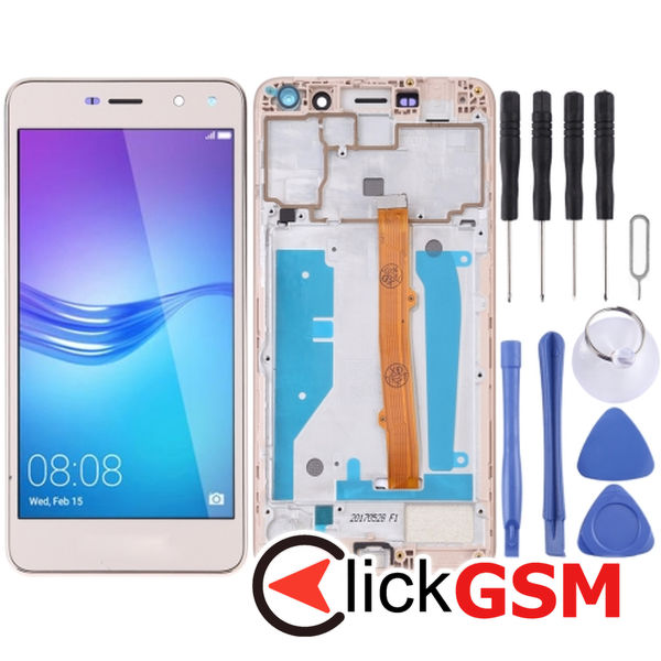 Piesa Piesa Display Cu Touchscreen Si Rama Gold Huawei Y5 2017 2f46