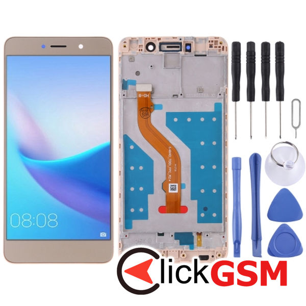 Piesa Display Cu Touchscreen Si Rama Gold Huawei Y7 4nh2