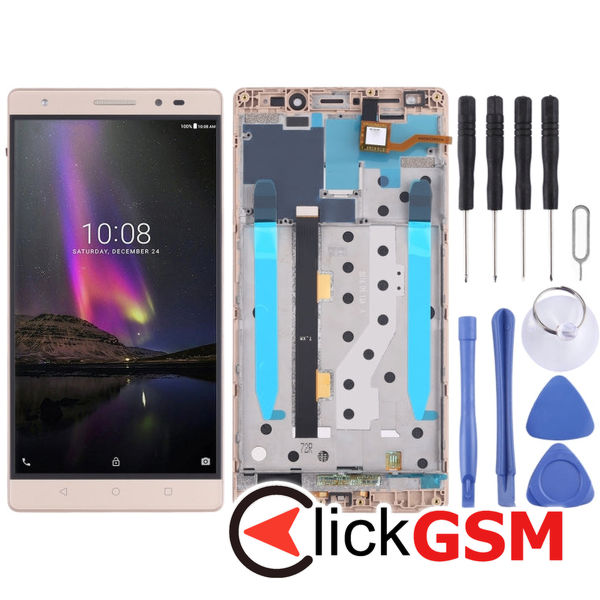 Piesa Display Cu Touchscreen Si Rama Gold Lenovo Phab2 Plus 2usw