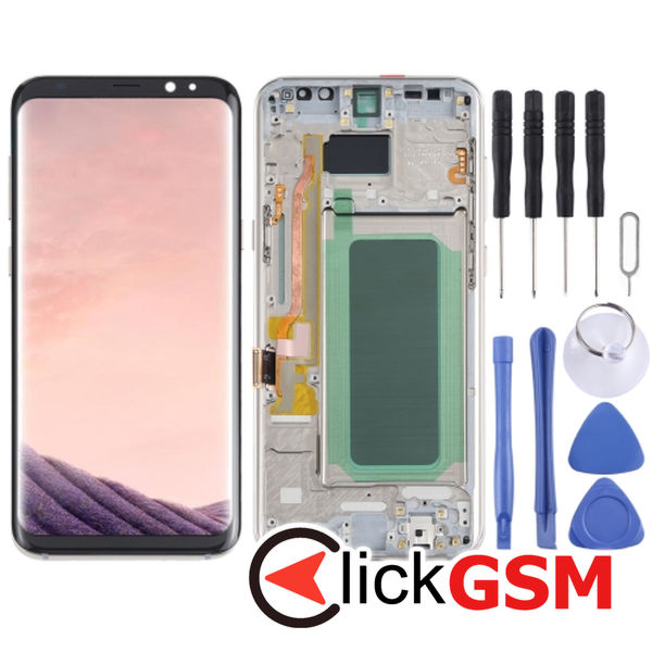 Piesa Display Cu Touchscreen Si Rama Gold Samsung Galaxy S8.plus 4f1a