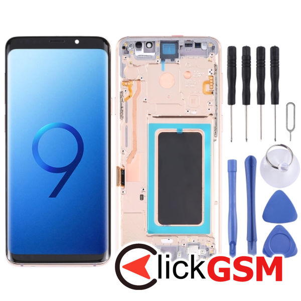 Piesa Piesa Display Cu Touchscreen Si Rama Gold Samsung Galaxy S9 4ei0