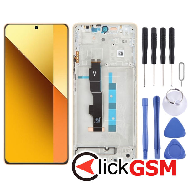 Piesa Piesa Display Cu Touchscreen Si Rama Gold Xiaomi Redmi Note 13 5g 42uf