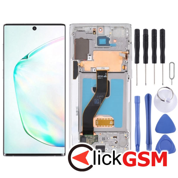 Piesa Display Cu Touchscreen Si Rama Grey Samsung Galaxy Note10 4ehm