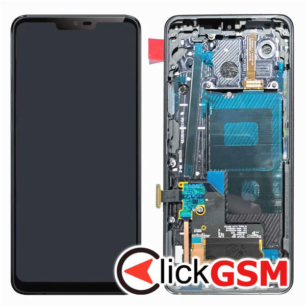 Piesa Display Cu Touchscreen Si Rama Gri Lg G7 Thinq 4st7