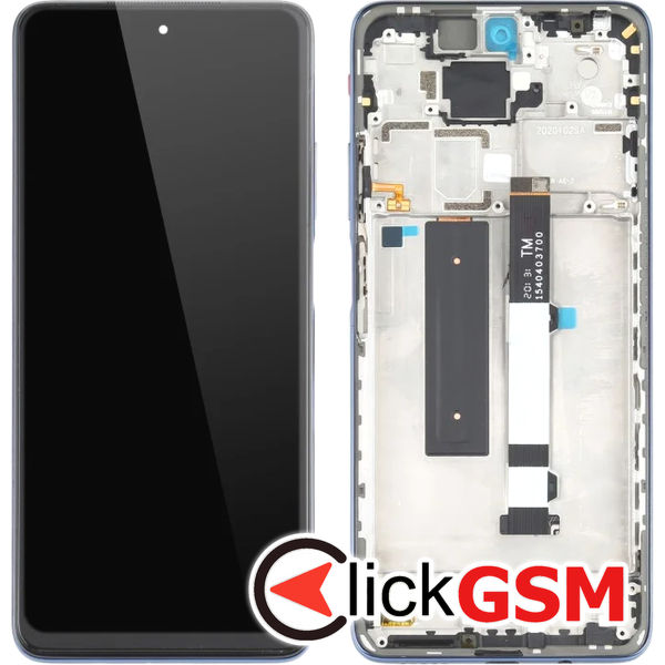 Piesa Display Cu Touchscreen Si Rama Gri Xiaomi Redmi Note 9 Pro 4xlf