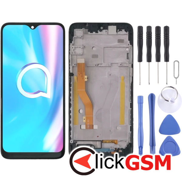 Piesa Piesa Display Cu Touchscreen Si Rama Negru Alcatel 1 Se 2020 24i6