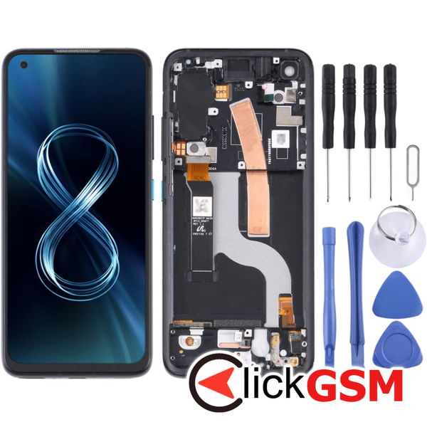 Piesa Display Cu Touchscreen Si Rama Negru Asus Zenfone 8 25e0