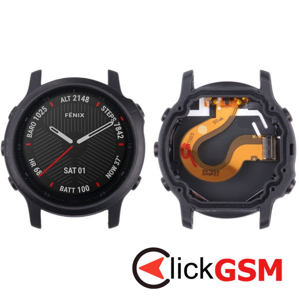 Piesa Display Cu Touchscreen Si Rama Negru Garmin Fenix 6s 30bj