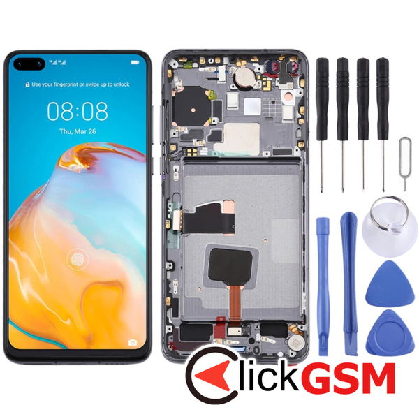 Piesa Display Cu Touchscreen Si Rama Negru Huawei P40 24k5