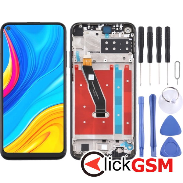 Piesa Display Cu Touchscreen Si Rama Negru Huawei P40 Lite E 23q1