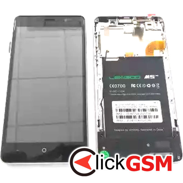 Piesa Display Cu Touchscreen Si Rama Negru Leagoo M5 F9w