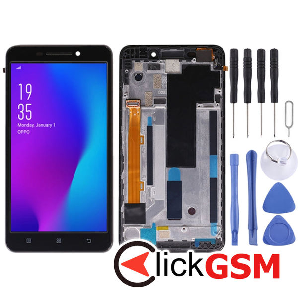 Piesa Display Cu Touchscreen Si Rama Negru Lenovo A5000 241l