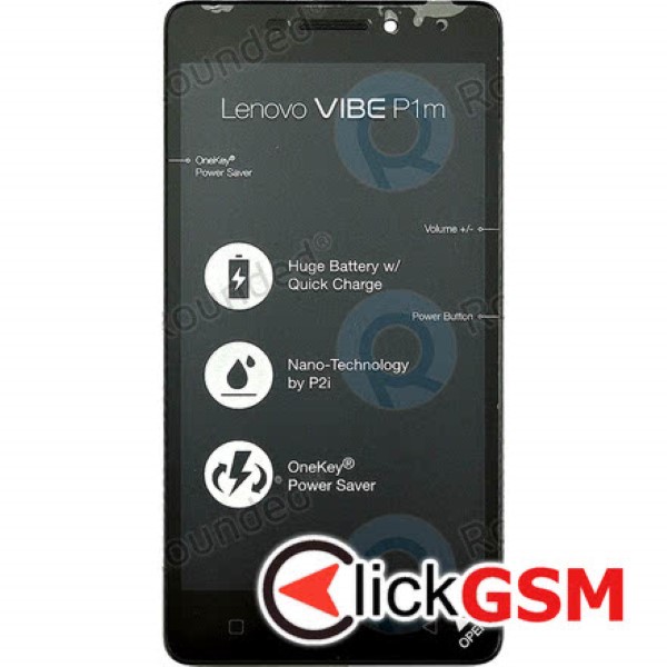 Piesa Piesa Display Cu Touchscreen Si Rama Negru Lenovo Vibe P1m 1l3j