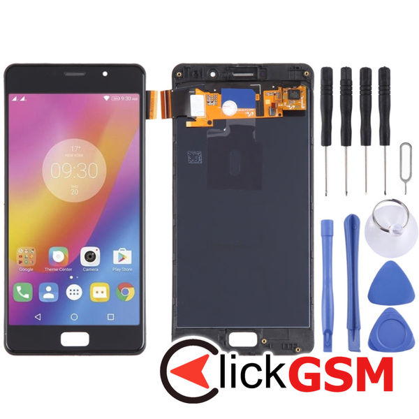 Piesa Display Cu Touchscreen Si Rama Negru Lenovo Vibe P2 240l