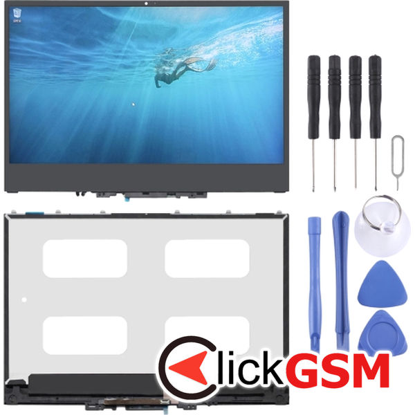 Piesa Display Cu Touchscreen Si Rama Negru Lenovo Yoga 246d