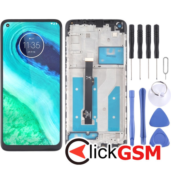 Piesa Piesa Display Cu Touchscreen Si Rama Negru Motorola Moto G8 22rw