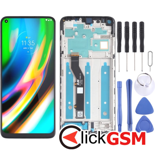 Piesa Piesa Display Cu Touchscreen Si Rama Negru Motorola Moto G9 Plus 22rm