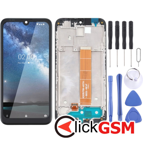 Piesa Display Cu Touchscreen Si Rama Negru Nokia 2 4nqu