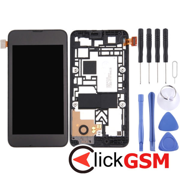 Piesa Display Cu Touchscreen Si Rama Negru Nokia Lumia 530 49st