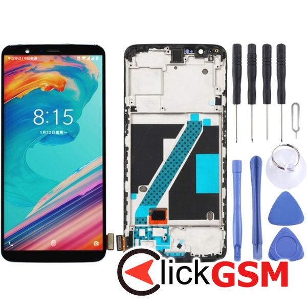 Piesa Display Cu Touchscreen Si Rama Negru Oneplus 5t 21ws