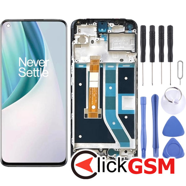 Piesa Display Cu Touchscreen Si Rama Negru Oneplus Nord N100 21wj