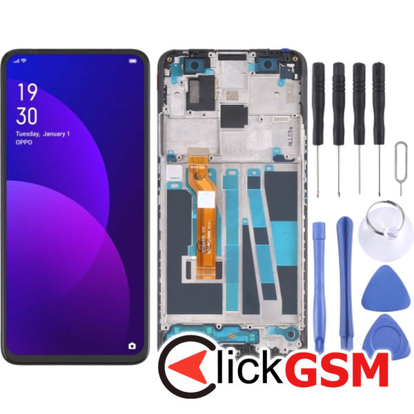 Piesa Display Cu Touchscreen Si Rama Negru Oppo F11 Pro 1xta