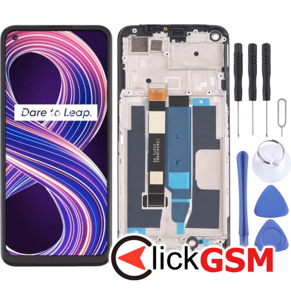 Piesa Piesa Display Cu Touchscreen Si Rama Negru Realme 8 1xrw