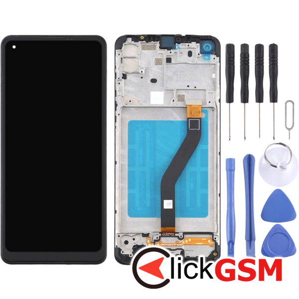 Piesa Piesa Display Cu Touchscreen Si Rama Negru Samsung Galaxy A21 4ex3