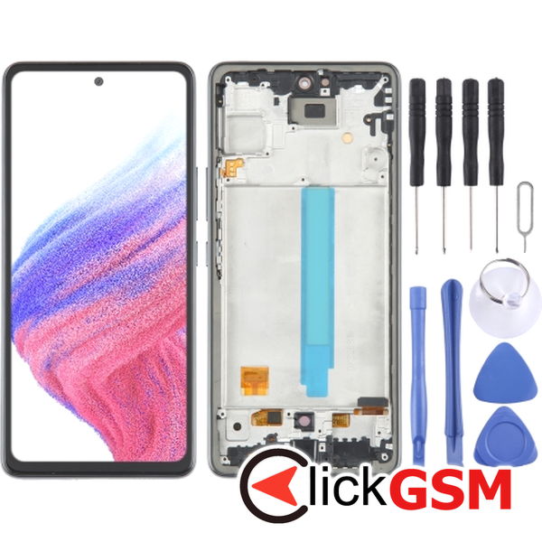 Piesa Piesa Display Cu Touchscreen Si Rama Negru Samsung Galaxy A53 5g 4evv