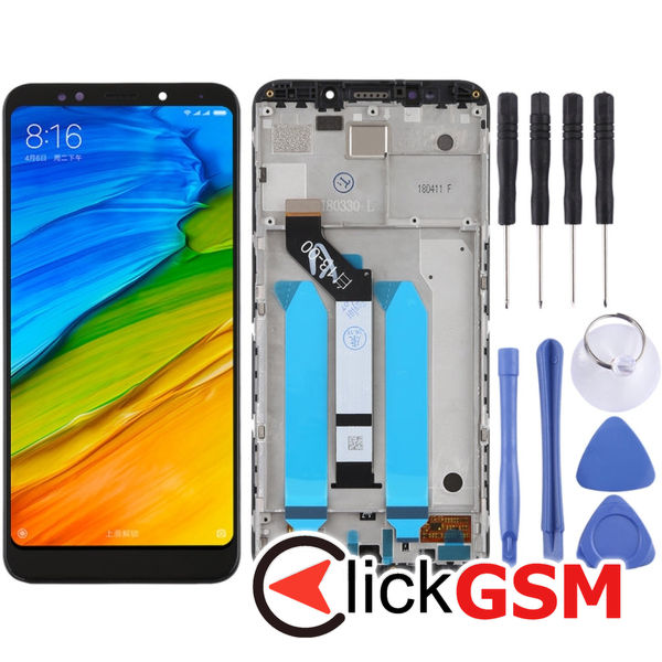 Piesa Display Cu Touchscreen Si Rama Negru Xiaomi Redmi 5 Plus 25j2