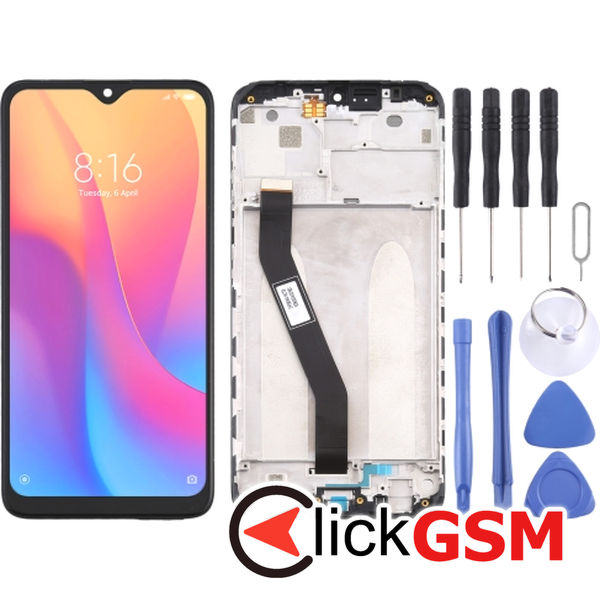 Piesa Display Cu Touchscreen Si Rama Negru Xiaomi Redmi 8a 25iv