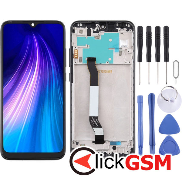 Piesa Display Cu Touchscreen Si Rama Negru Xiaomi Redmi Note 8 25if