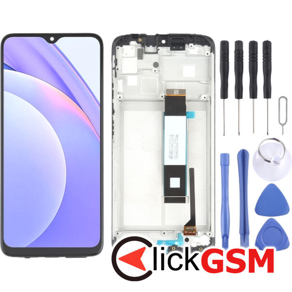 Piesa Display Cu Touchscreen Si Rama Negru Xiaomi Redmi Note 9 261g