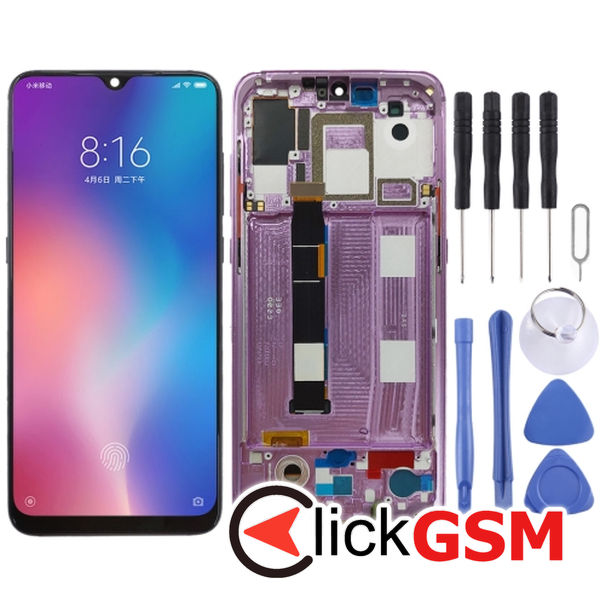 Piesa Display Cu Touchscreen Si Rama Pink Xiaomi Mi 9 260a