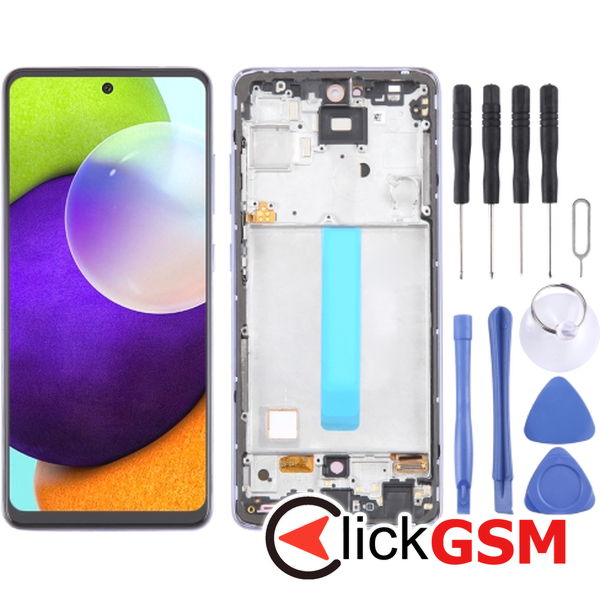 Piesa Display Cu Touchscreen Si Rama Purple Samsung Galaxy A52 4o3j