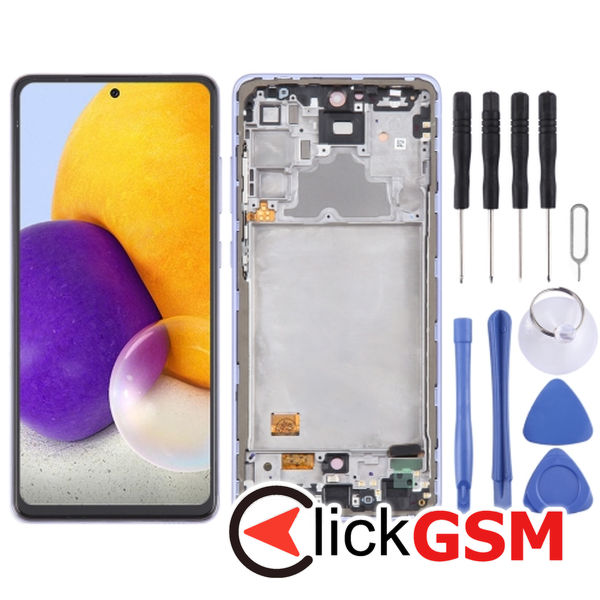 Piesa Piesa Display Cu Touchscreen Si Rama Purple Samsung Galaxy A72 4o5b