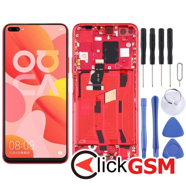 Piesa Piesa Display Cu Touchscreen Si Rama Red Huawei Nova 6 5g 302u